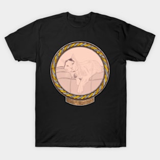 Lucy Cat (frame gold silver celtic rope) T-Shirt